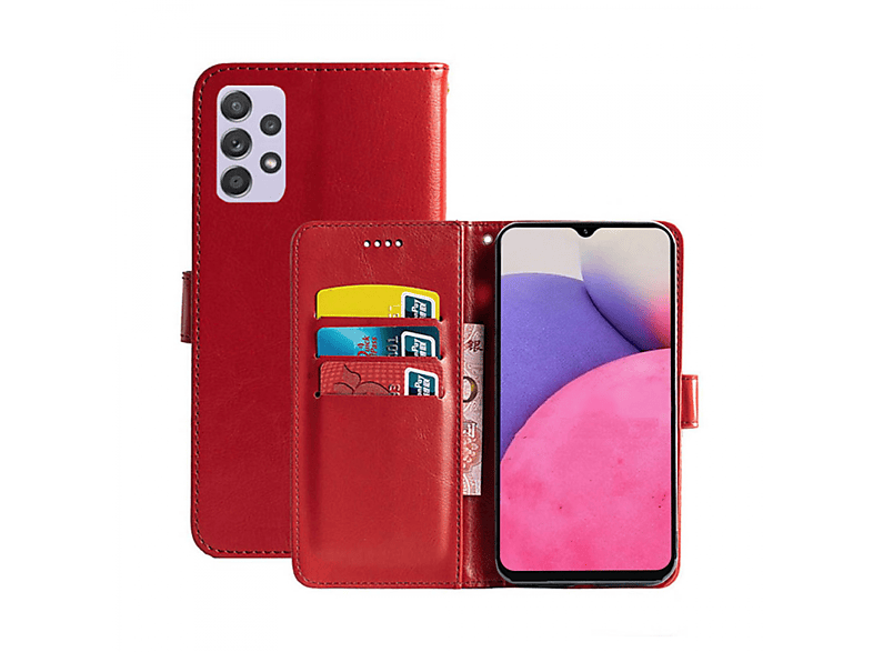 CASEONLINE Klappbare - Rot, Bookcover, A33 Galaxy 5G, Samsung, Rot