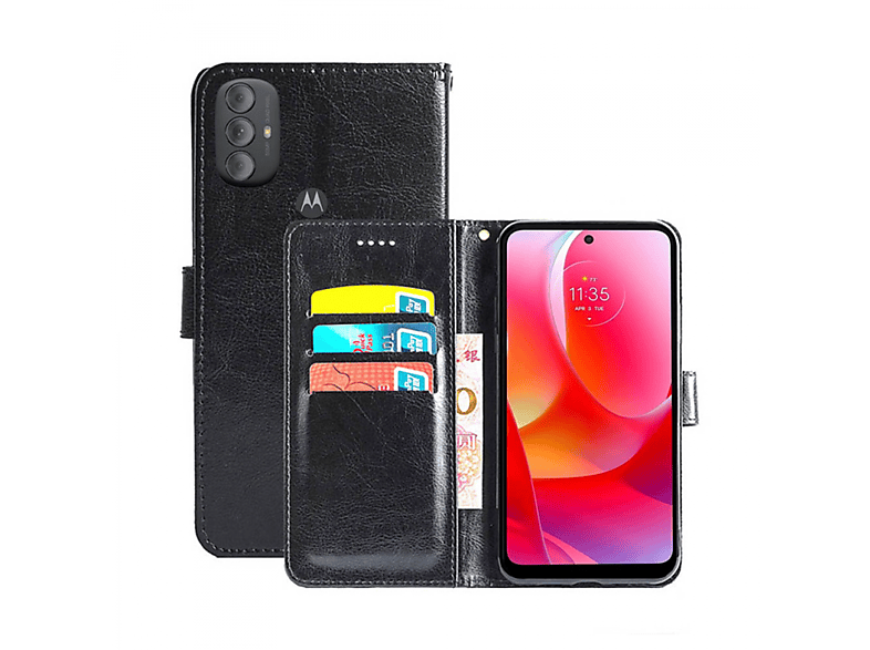 CASEONLINE Klappbare - Schwarz, Bookcover, Motorola, Moto G Power (2022), Schwarz