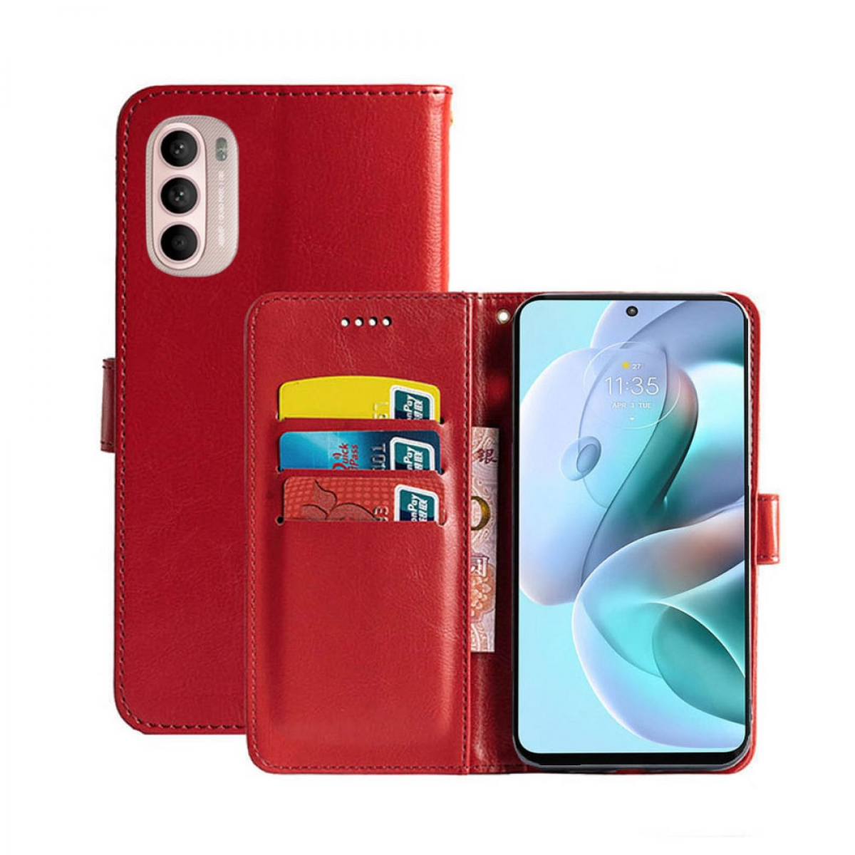 G41, Motorola, - Moto Rot Bookcover, Rot, CASEONLINE Klappbare