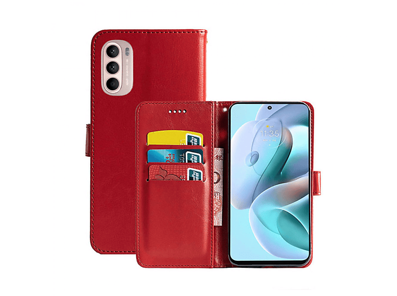 G41, Motorola, - Moto Rot Bookcover, Rot, CASEONLINE Klappbare