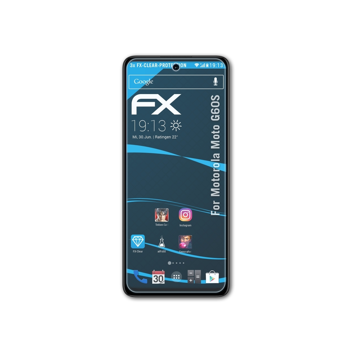 3x Motorola G60S) Displayschutz(für FX-Clear Moto ATFOLIX