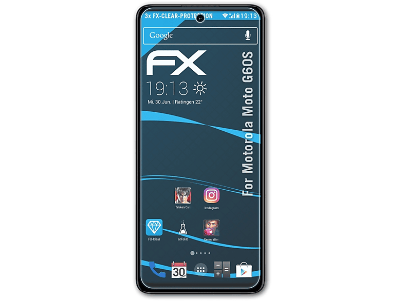 ATFOLIX 3x Displayschutz(für FX-Clear Motorola Moto G60S)
