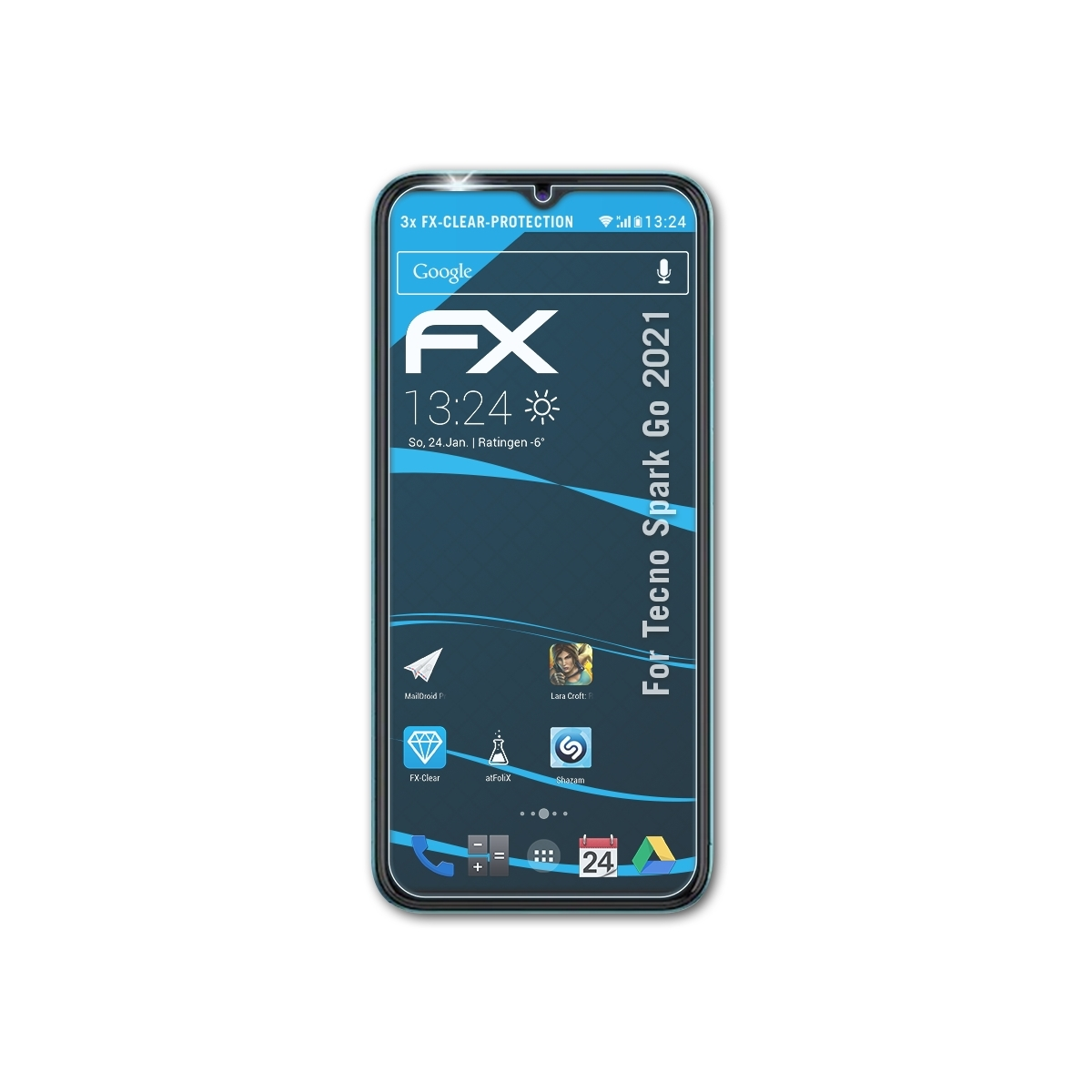 ATFOLIX 3x FX-Clear Displayschutz(für Go Tecno Spark (2021))