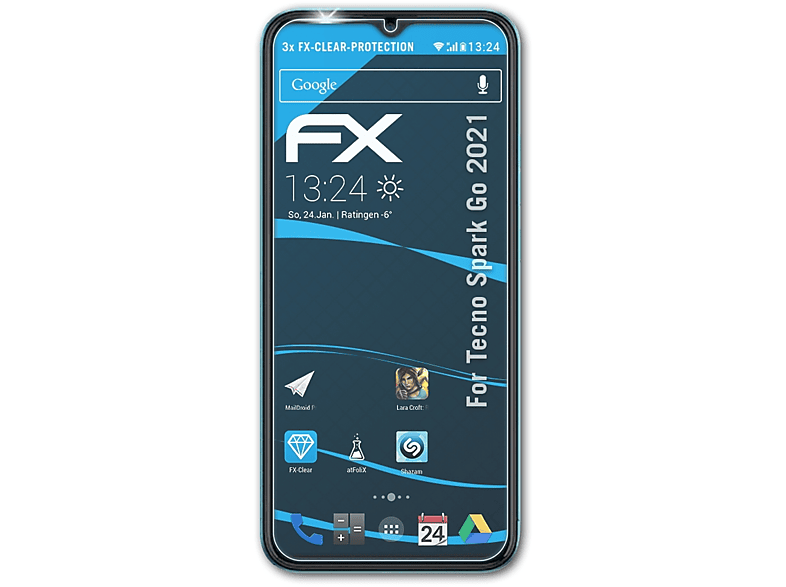 Tecno FX-Clear ATFOLIX Spark Go Displayschutz(für 3x (2021))