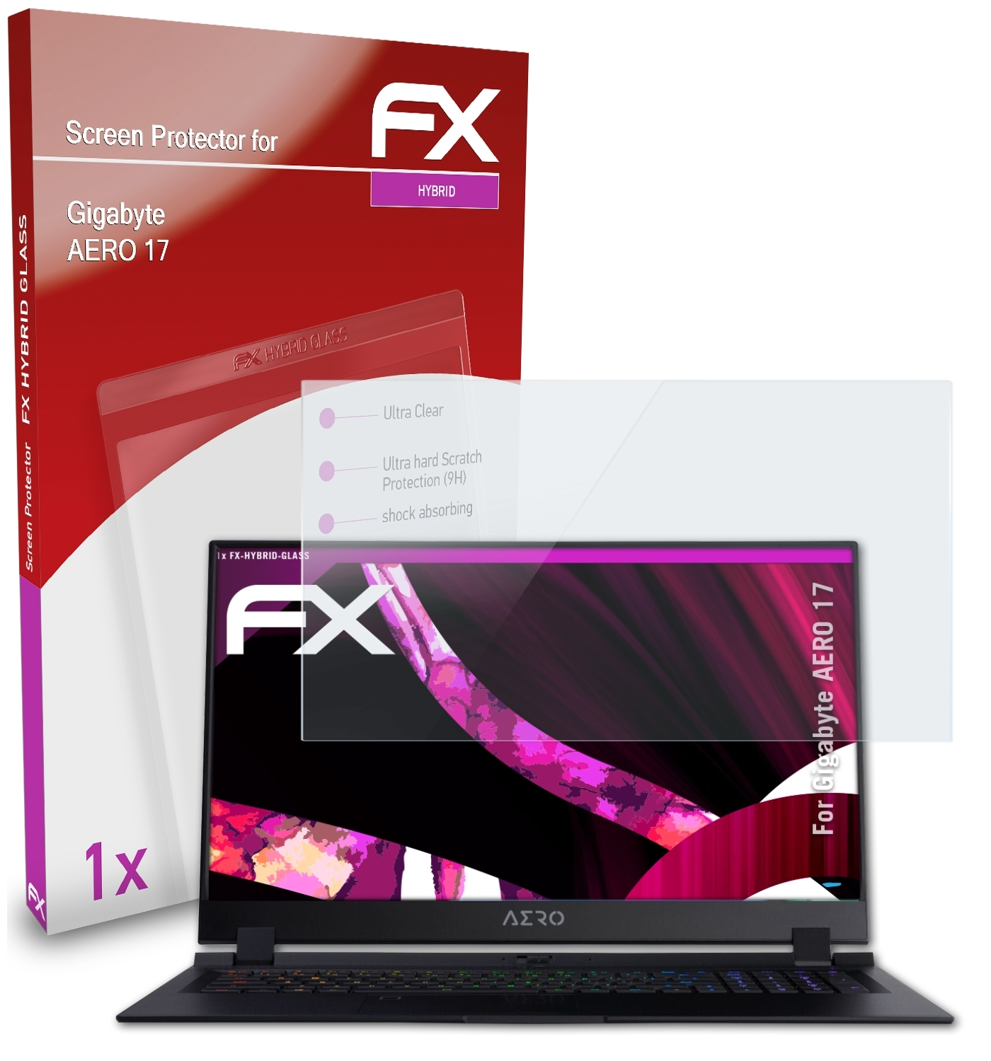 ATFOLIX FX-Hybrid-Glass Schutzglas(für AERO 17 (10th Gigabyte Gen))