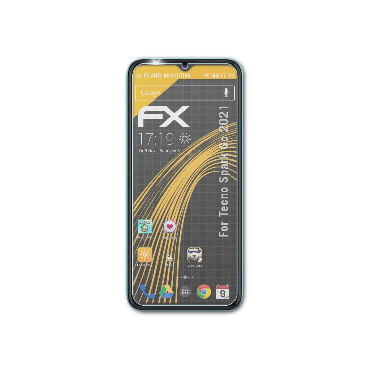 ATFOLIX 3x FX-Antireflex Displayschutz(für Spark Go Tecno (2021))