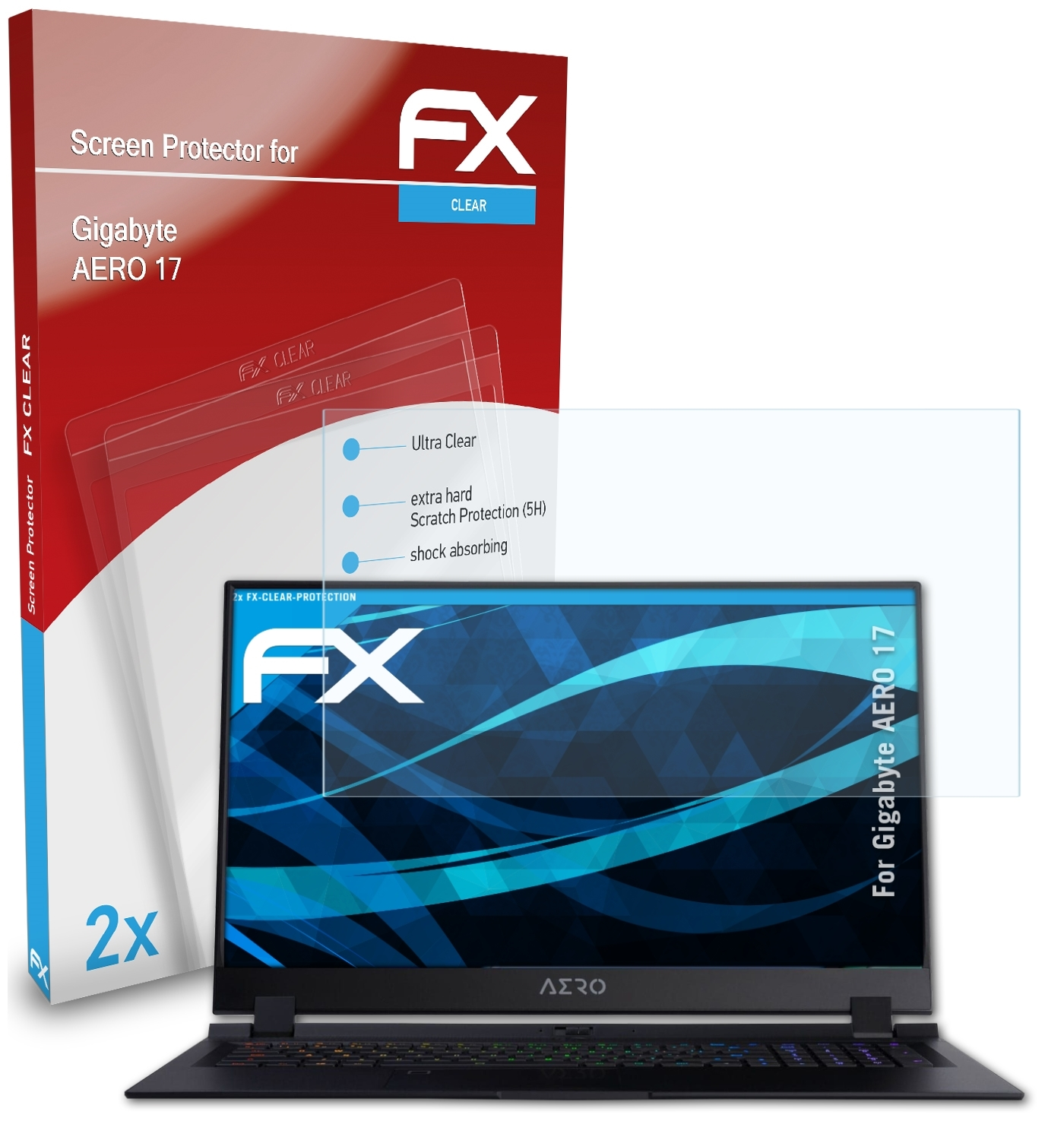 ATFOLIX 2x FX-Clear Displayschutz(für Gigabyte Gen)) AERO (10th 17