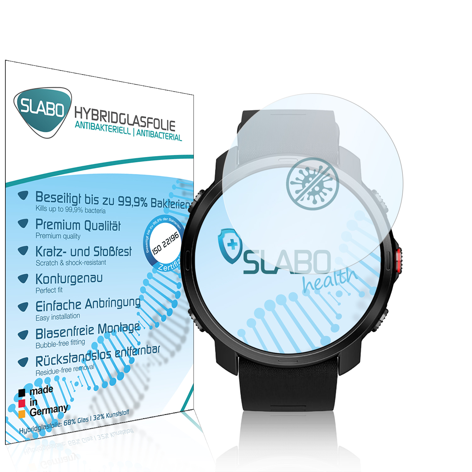 SLABO antibakterielle flexible Hybridglasfolie Polar Displayschutz(für X) Grit