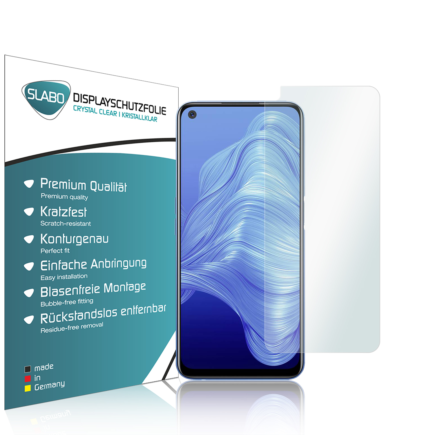 SLABO 7 (5G)) Realme Displayschutzfolie Clear Displayschutz(für Crystal