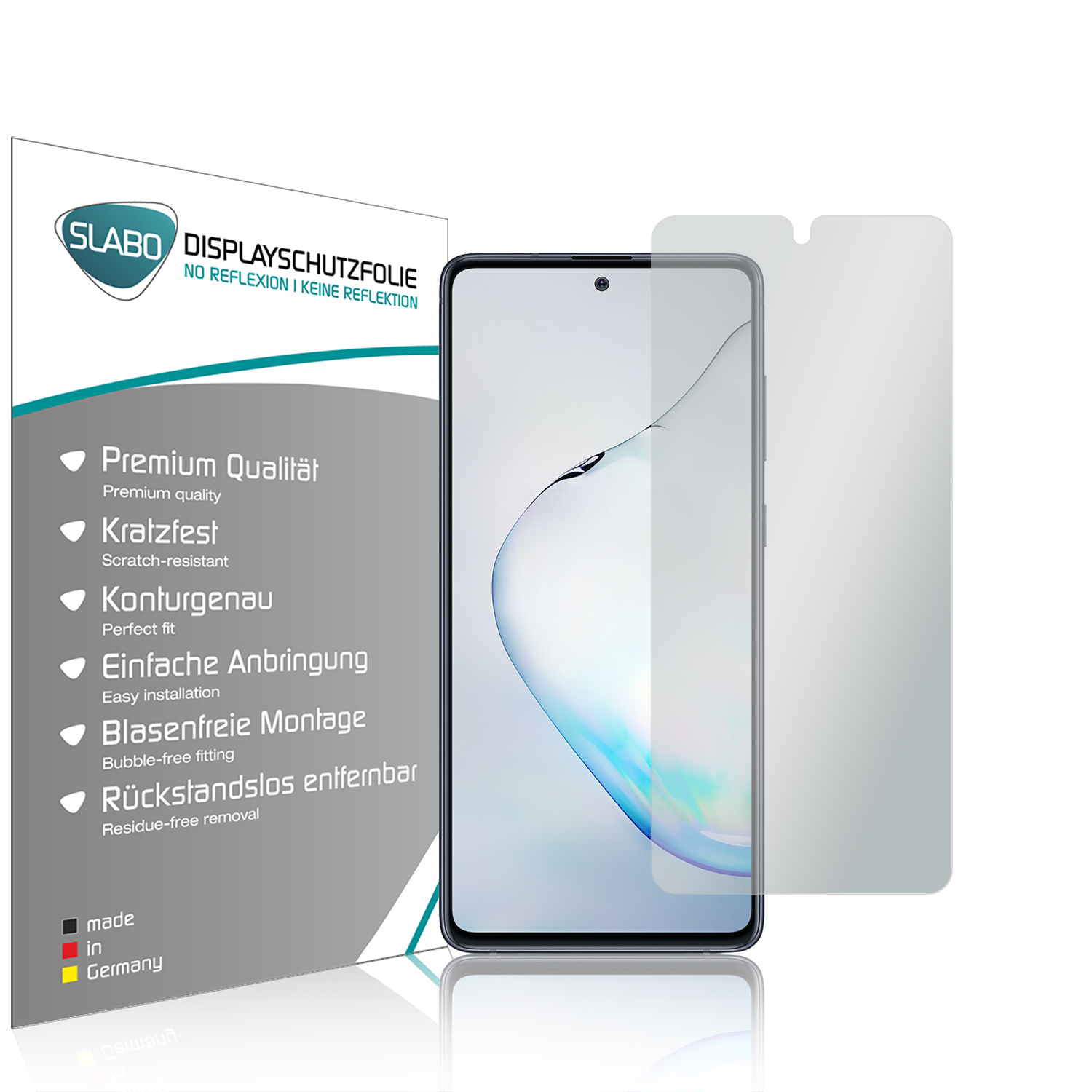 SLABO Displayschutzfolie No Reflexion Galaxy Lite) Displayschutz(für Note10 Samsung