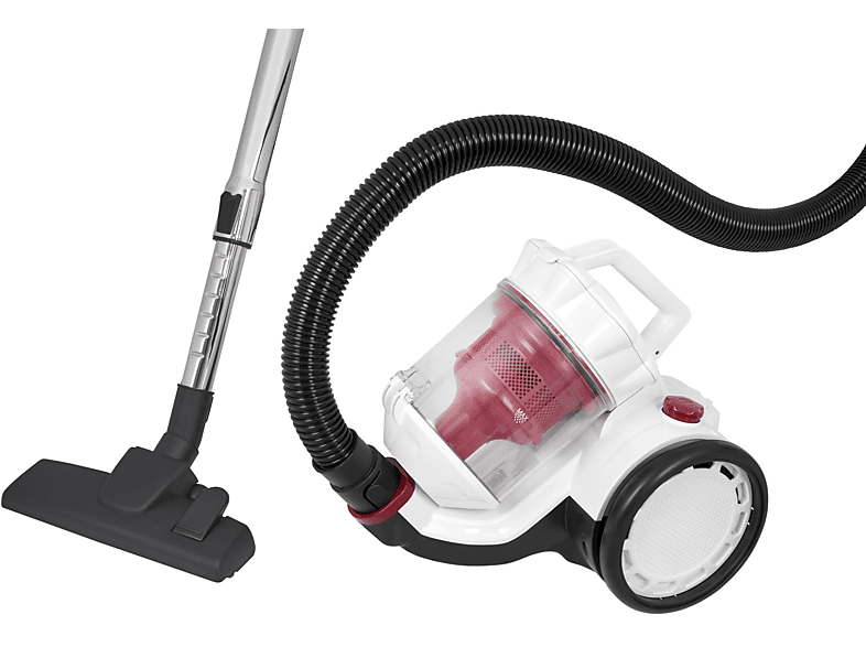 EXQUISIT BP 6302 wer Zylinder-Vakuum Staubsauger, maximale Leistung: 700 Watt, Weiss-Rot)