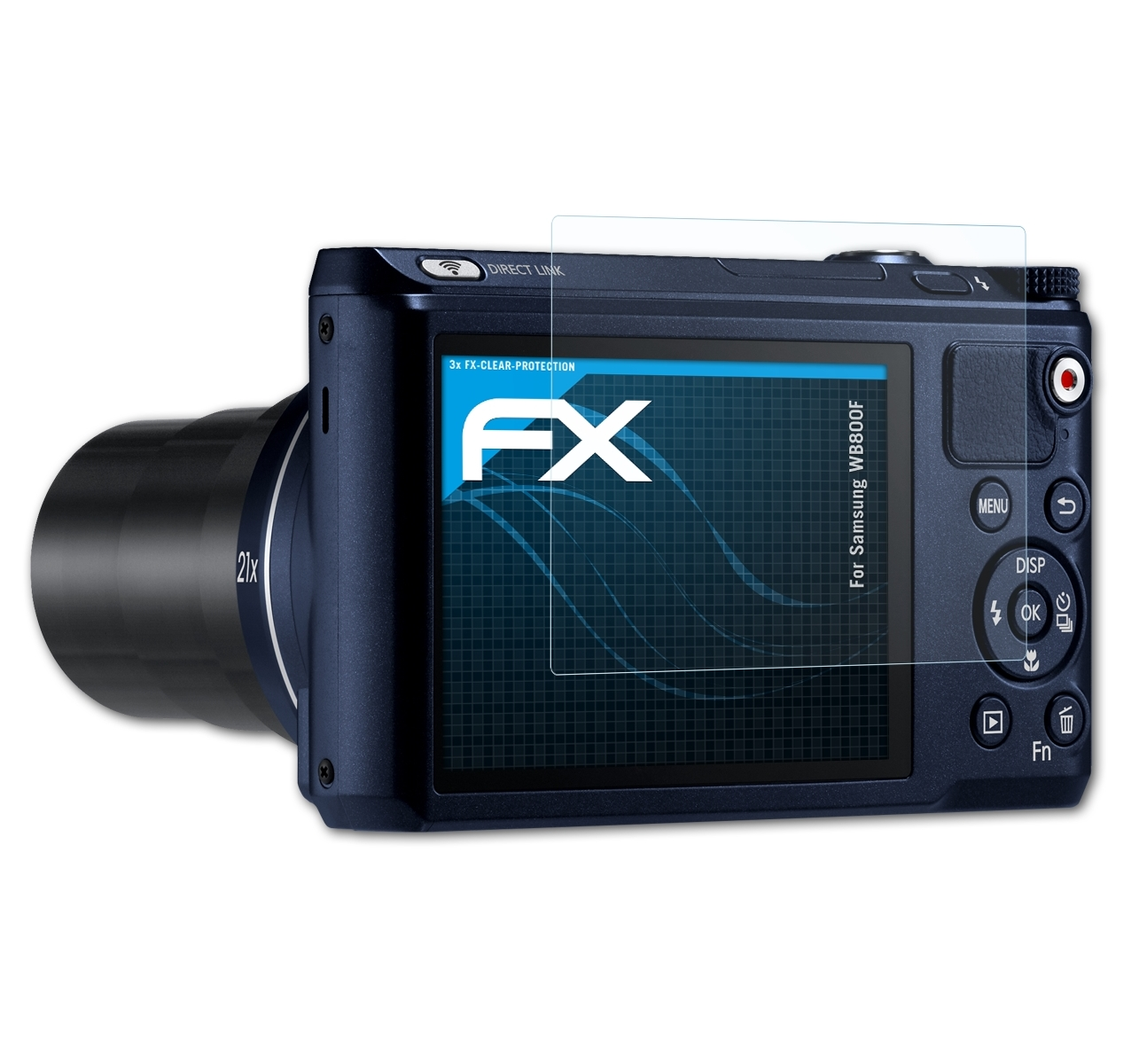 ATFOLIX 3x FX-Clear Displayschutz(für Samsung WB800F)