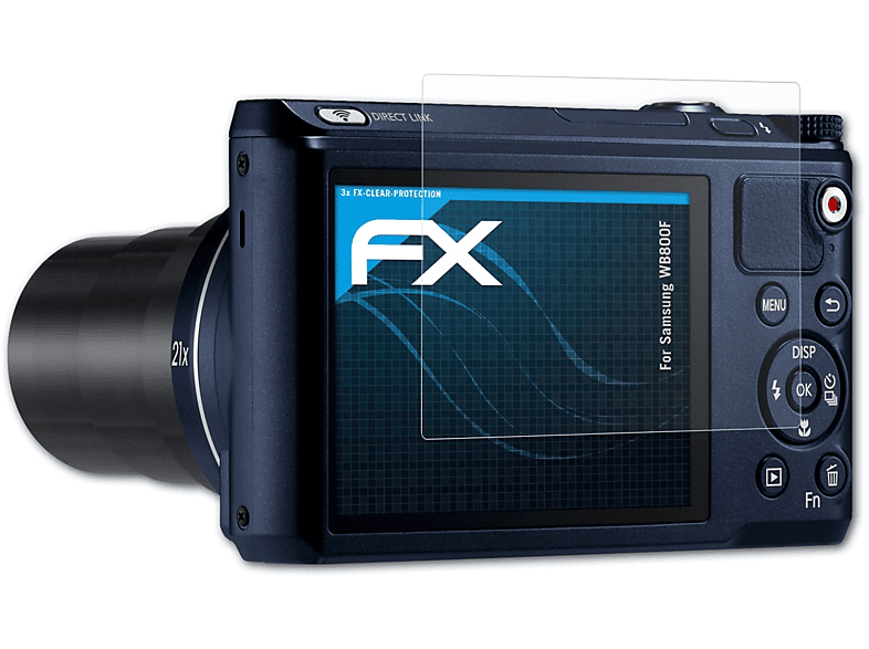 Displayschutz(für ATFOLIX FX-Clear Samsung WB800F) 3x