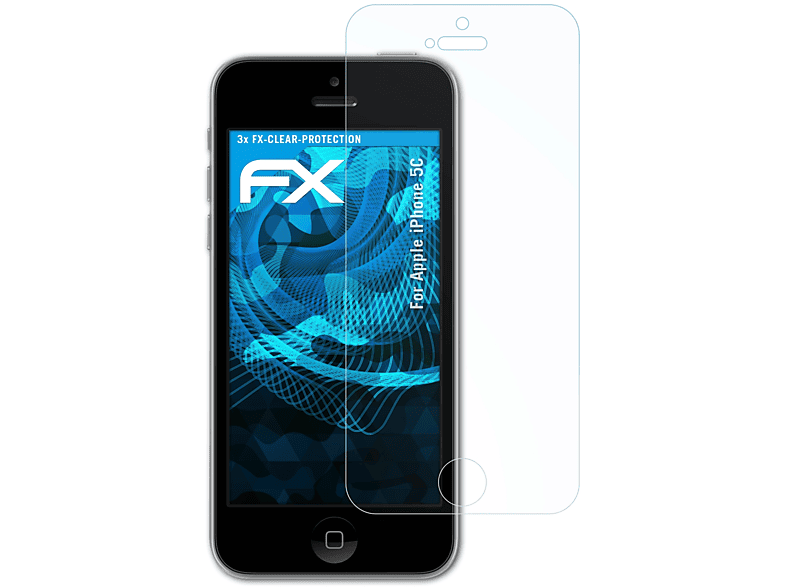 ATFOLIX 3x FX-Clear Displayschutz(für Apple iPhone 5C)