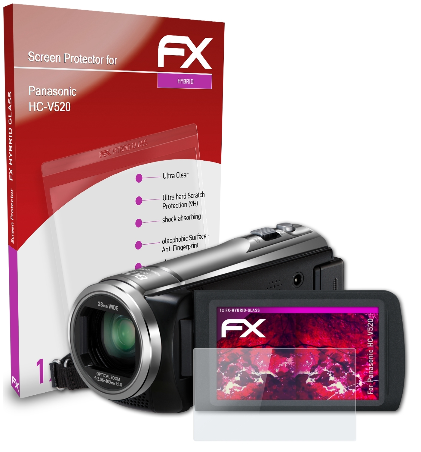 FX-Hybrid-Glass Panasonic Schutzglas(für ATFOLIX HC-V520)