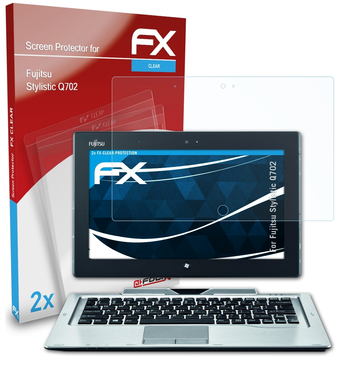 2x Displayschutz(für FX-Clear Stylistic Fujitsu Q702) ATFOLIX