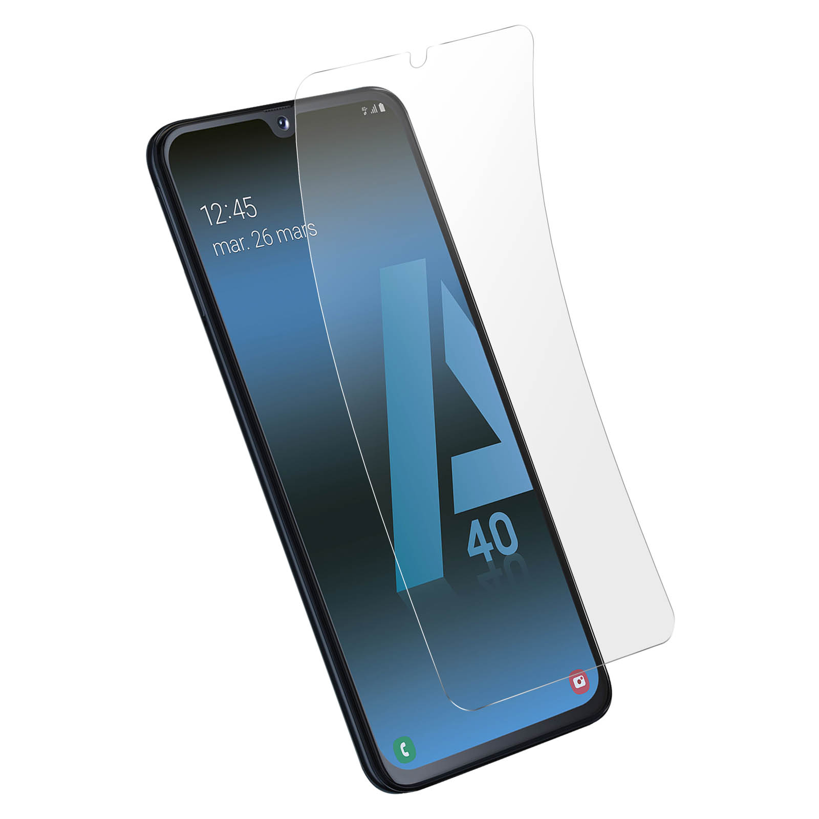 AVIZAR Flexibles Glas mit Schutzfolien(für Beschichtung ölabweisender Galaxy A40) Schutzfolie Samsung