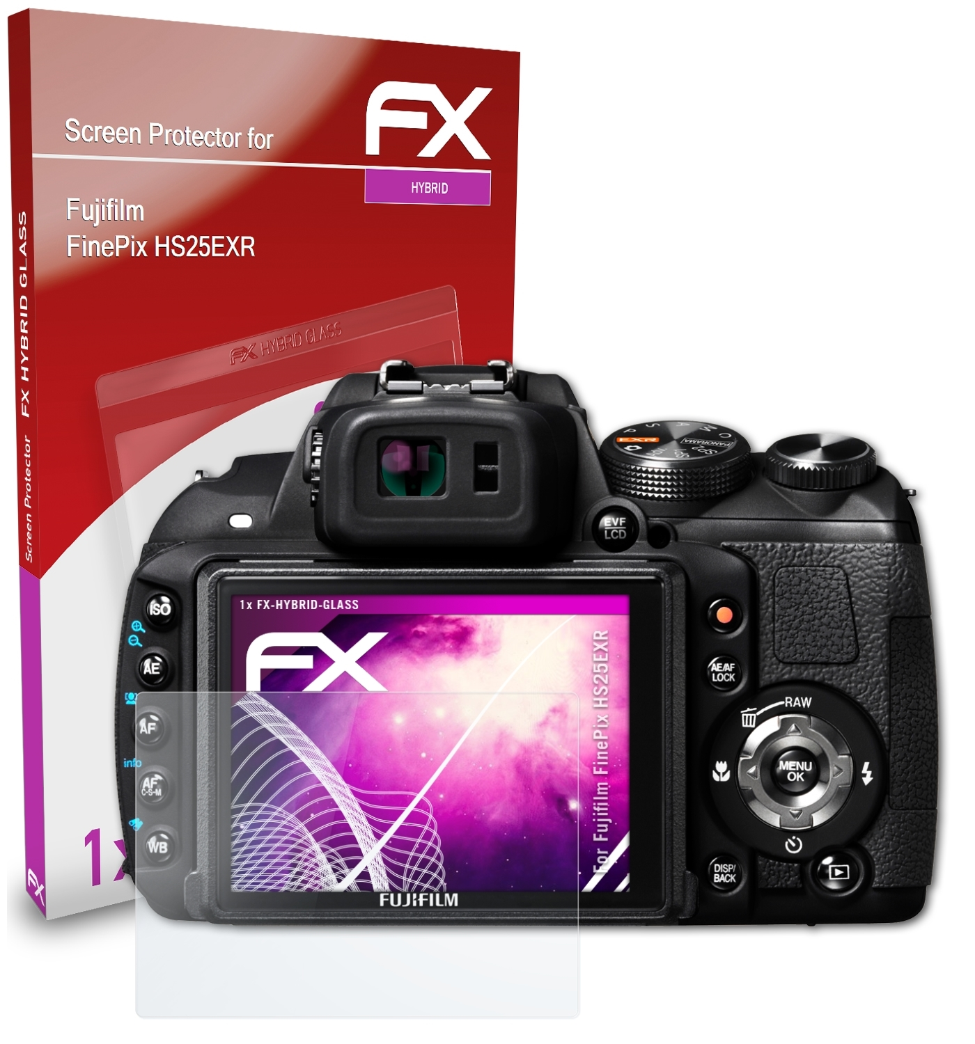 FX-Hybrid-Glass FinePix HS25EXR) Fujifilm ATFOLIX Schutzglas(für