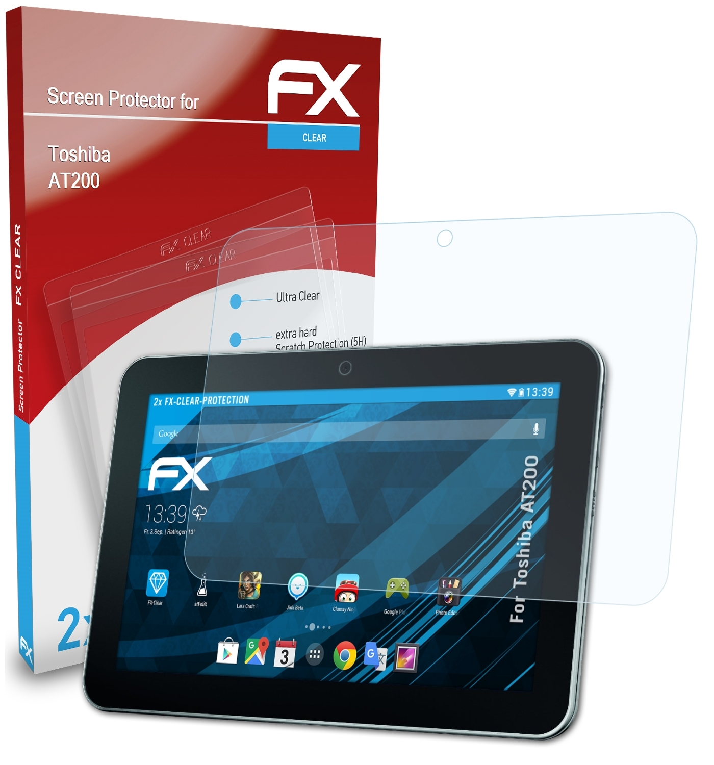 ATFOLIX 2x FX-Clear Displayschutz(für Toshiba AT200)