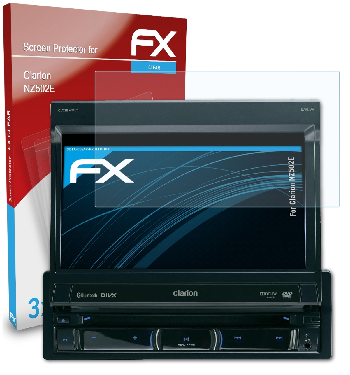 Displayschutz(für NZ502E) Clarion 3x ATFOLIX FX-Clear