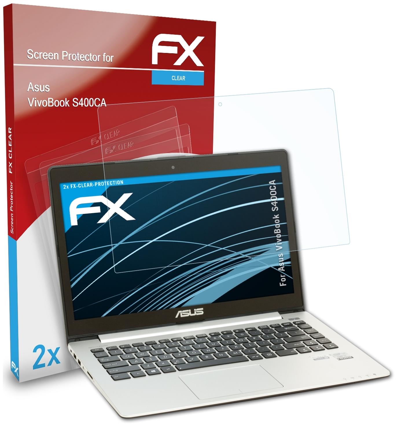 ATFOLIX 2x FX-Clear Displayschutz(für Asus S400CA) VivoBook