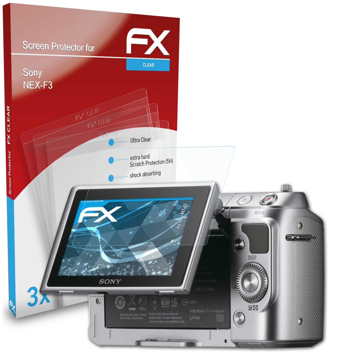 Sony ATFOLIX NEX-F3) Displayschutz(für FX-Clear 3x