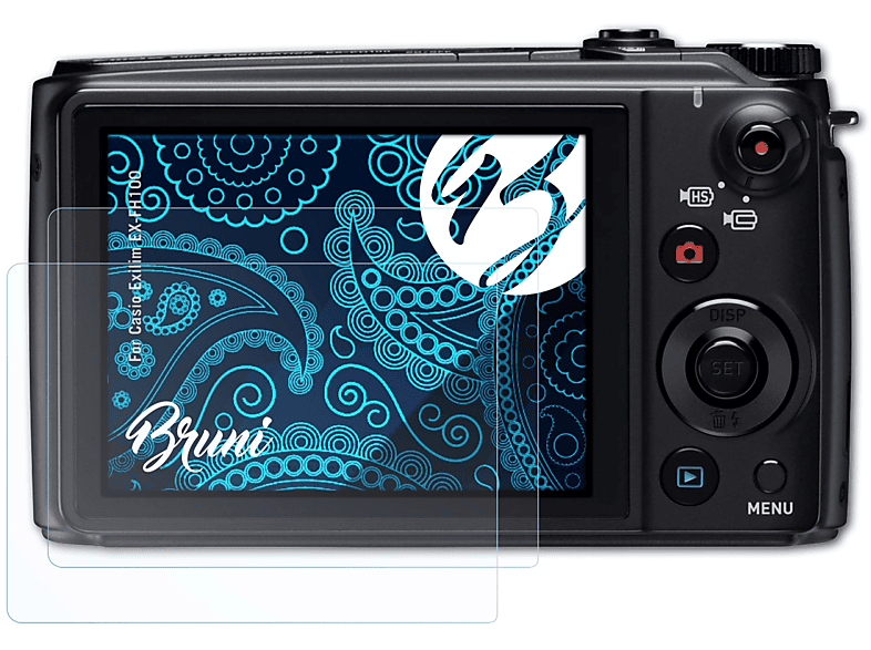 BRUNI 2x Basics-Clear Schutzfolie(für Casio Exilim EX-FH100)