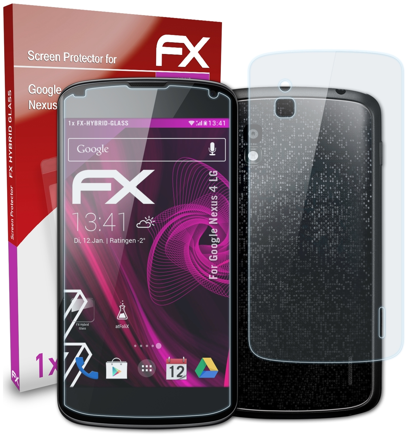 4 Nexus FX-Hybrid-Glass (LG)) Schutzglas(für ATFOLIX Google