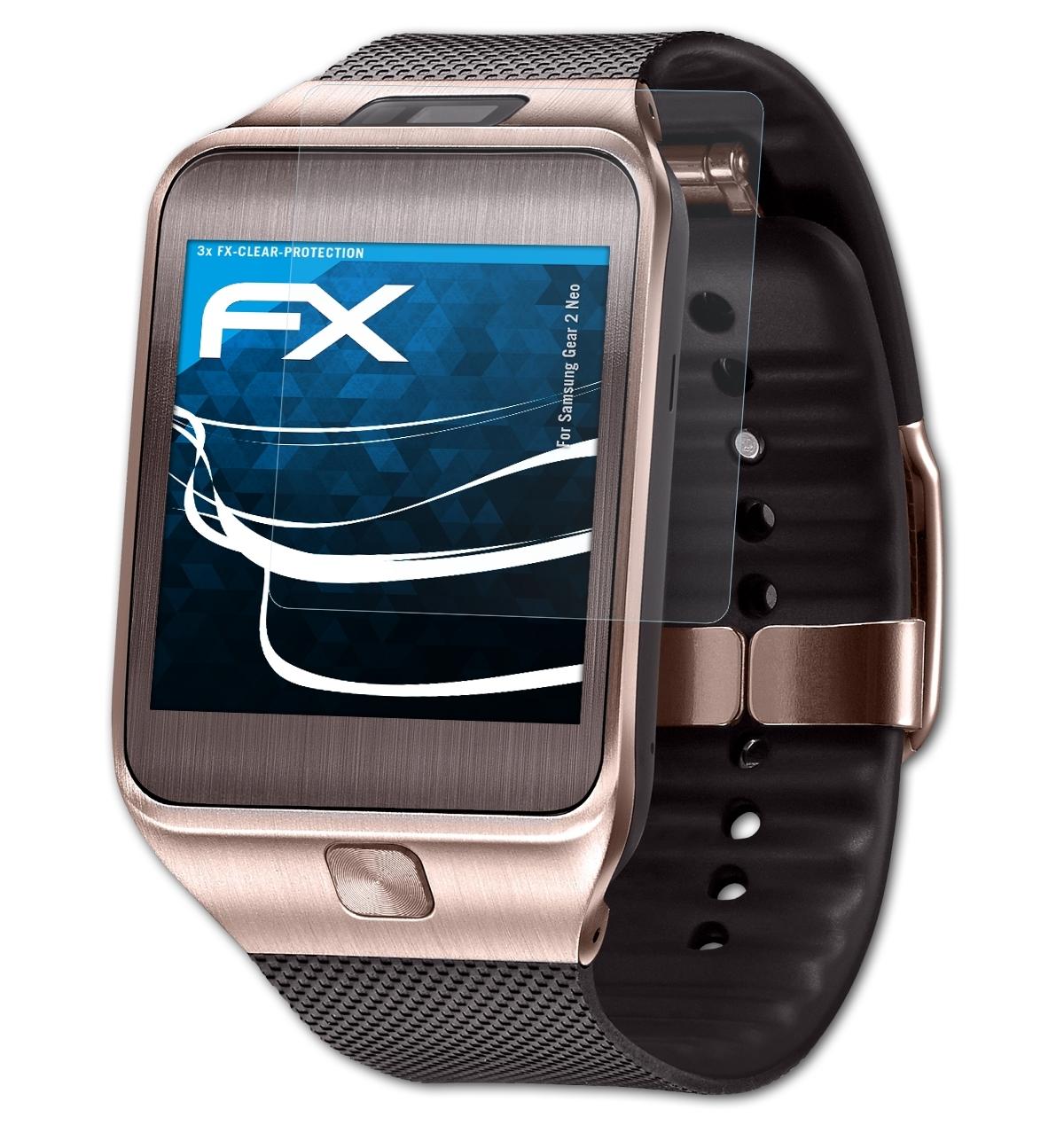 ATFOLIX 3x FX-Clear Displayschutz(für Samsung 2 Gear Neo)
