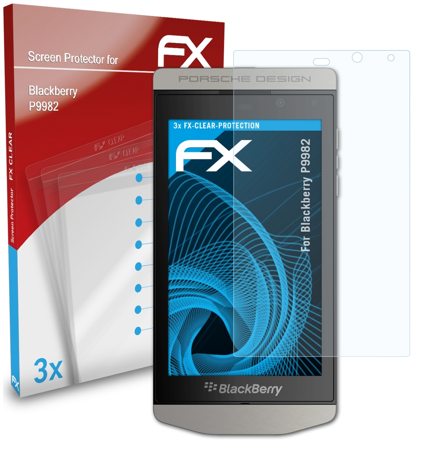 Blackberry 3x Displayschutz(für FX-Clear P9982) ATFOLIX