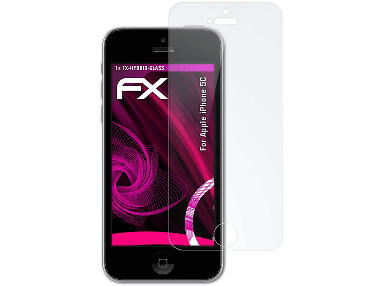 ATFOLIX FX-Hybrid-Glass Schutzglas(für Apple iPhone 5C)