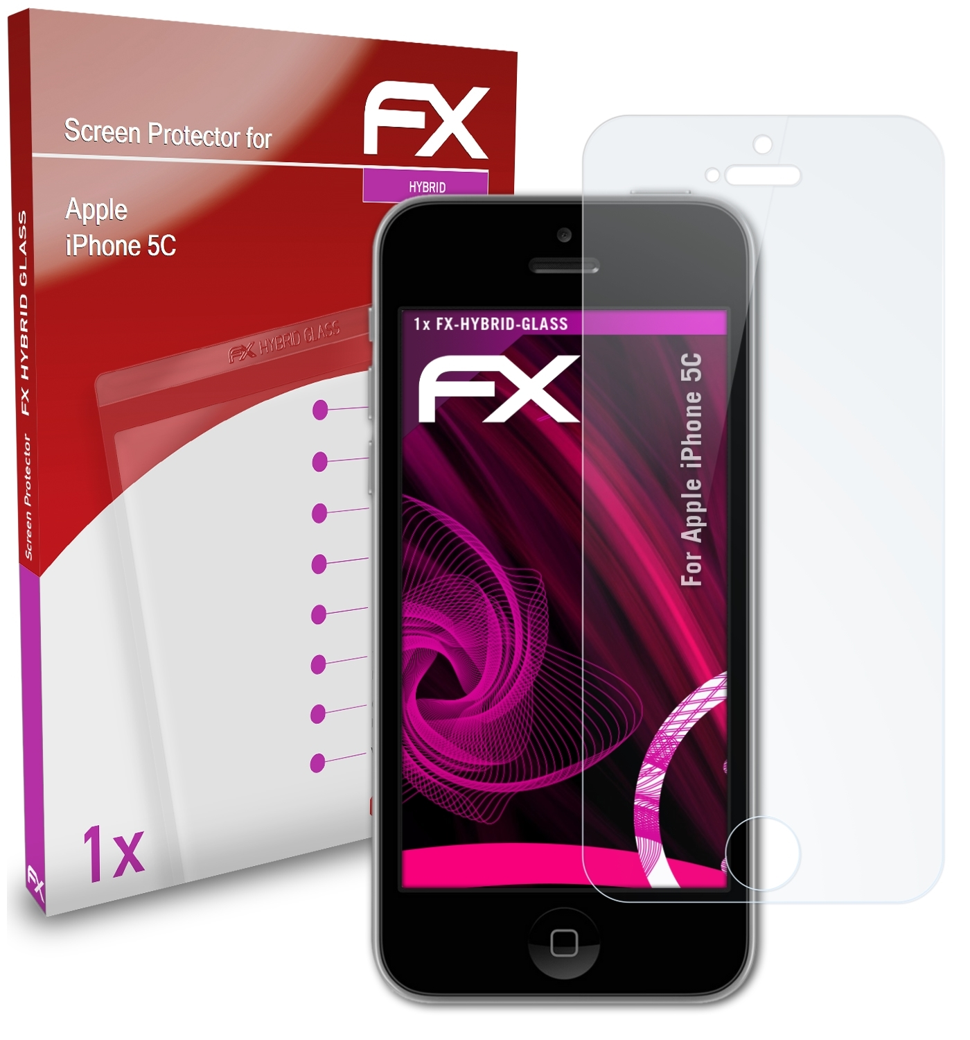 ATFOLIX FX-Hybrid-Glass Schutzglas(für Apple iPhone 5C)