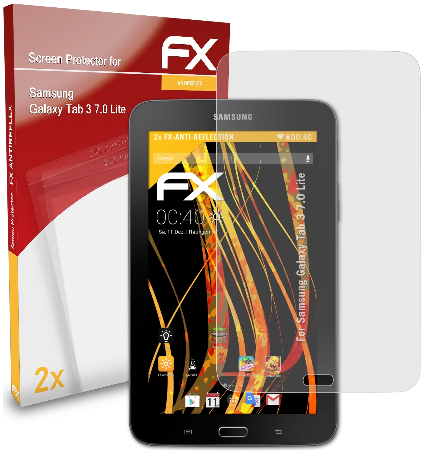 Galaxy 7.0 ATFOLIX 3 Displayschutz(für 2x Lite) Tab FX-Antireflex Samsung