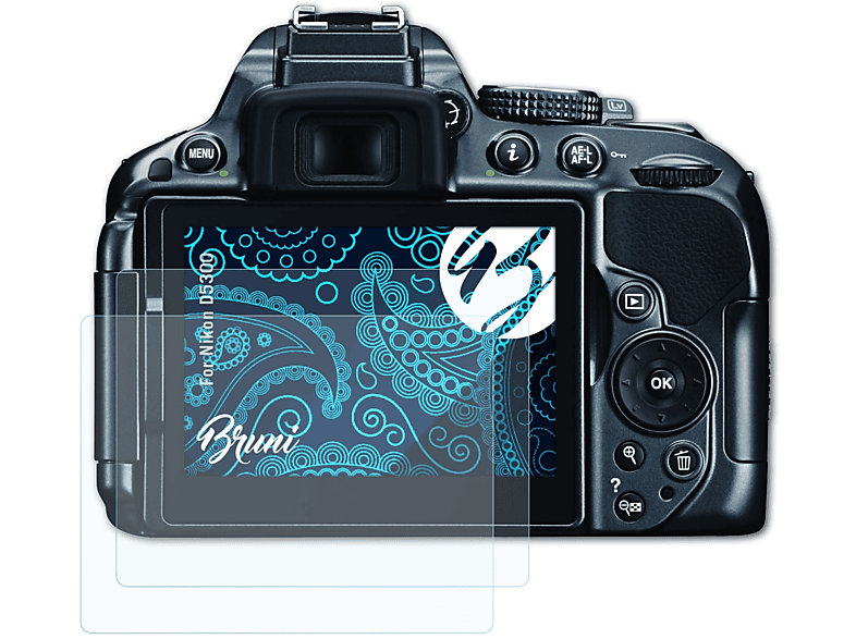 BRUNI 2x Basics-Clear Schutzfolie(für Nikon D5300)