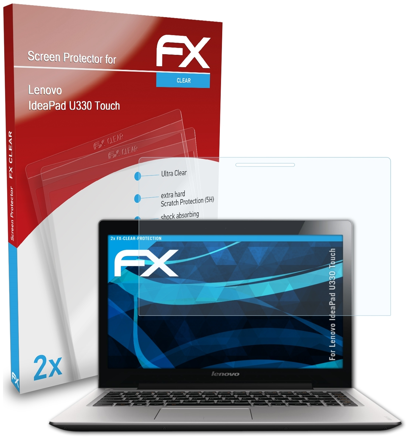 Lenovo FX-Clear U330 IdeaPad ATFOLIX 2x Displayschutz(für Touch)
