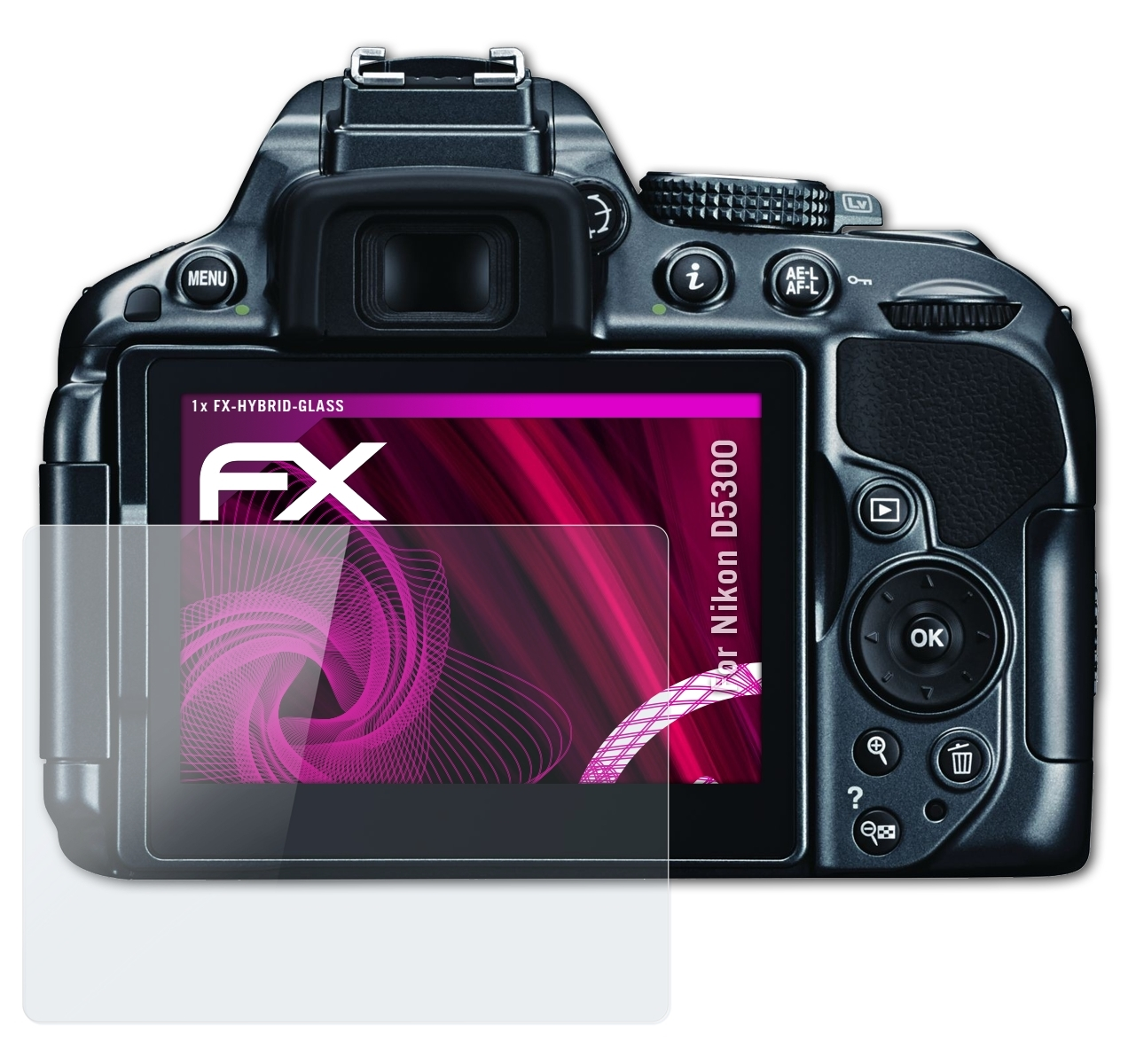 ATFOLIX FX-Hybrid-Glass Schutzglas(für D5300) Nikon