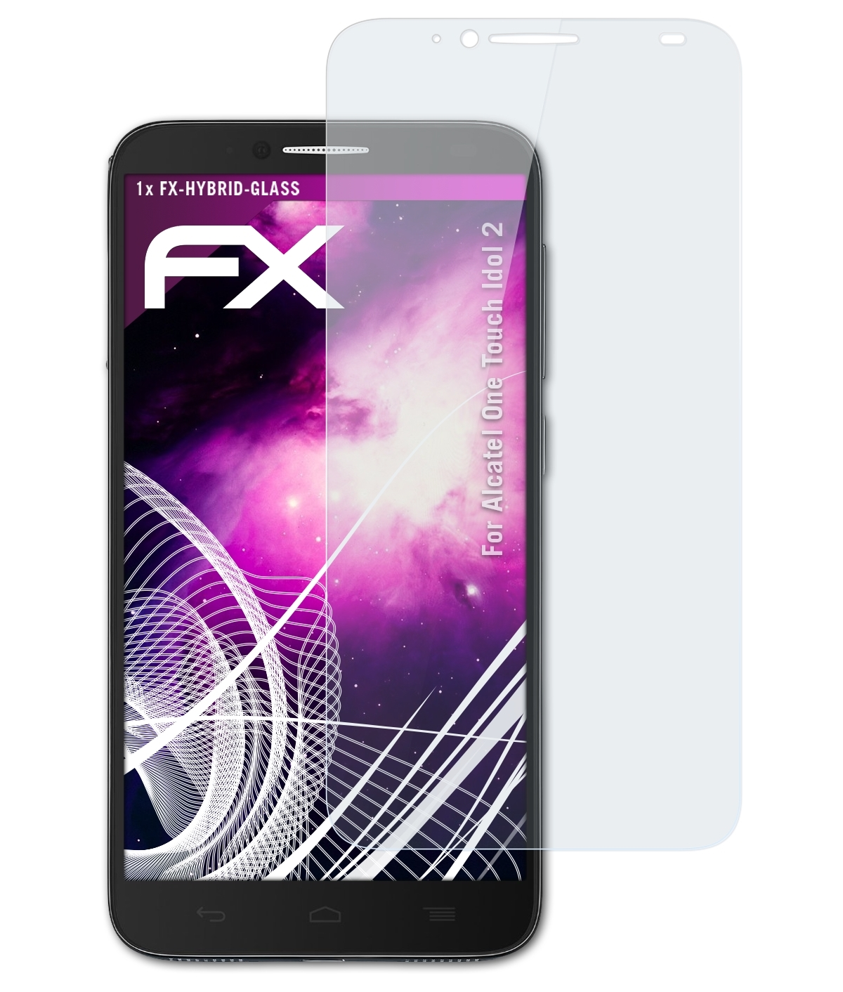 ATFOLIX FX-Hybrid-Glass Schutzglas(für One Alcatel Touch Idol 2)