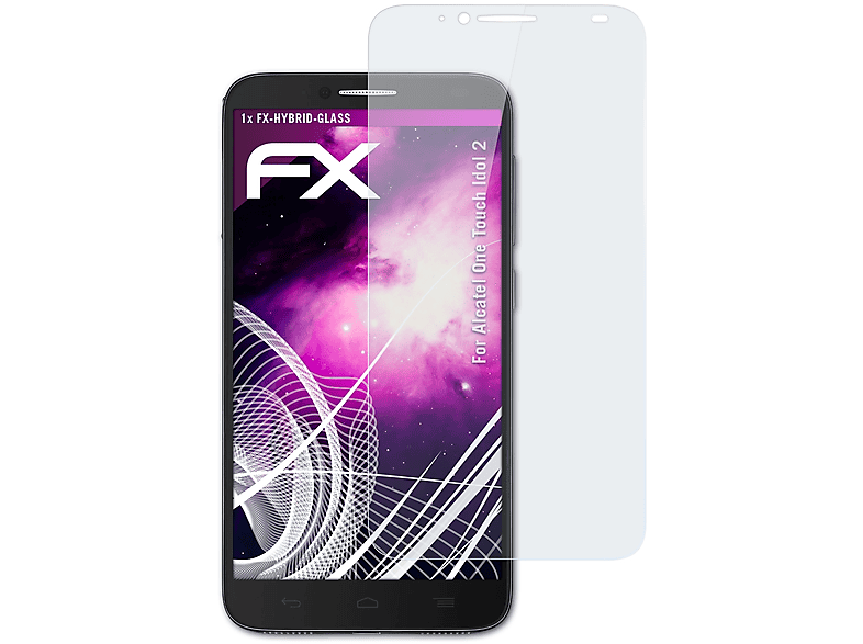 ATFOLIX FX-Hybrid-Glass Schutzglas(für 2) One Touch Alcatel Idol