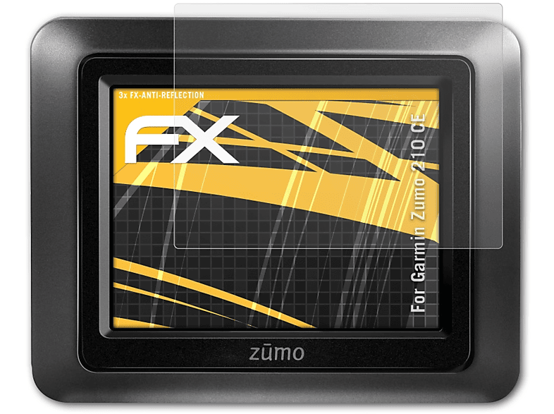 ATFOLIX 3x FX-Antireflex Displayschutz(für Garmin Zumo 210 CE)