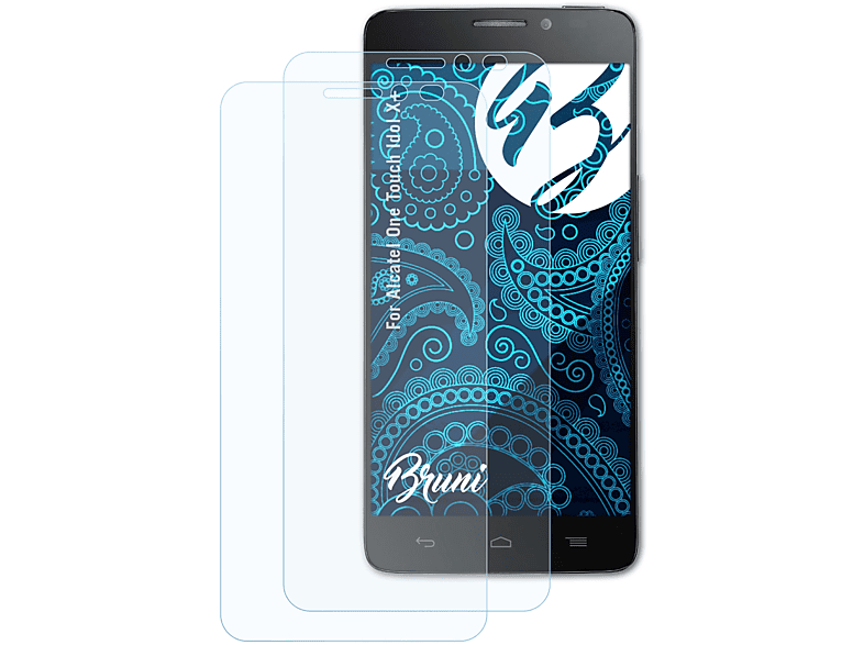 BRUNI 2x Basics-Clear Schutzfolie(für Alcatel One Touch Idol X+)