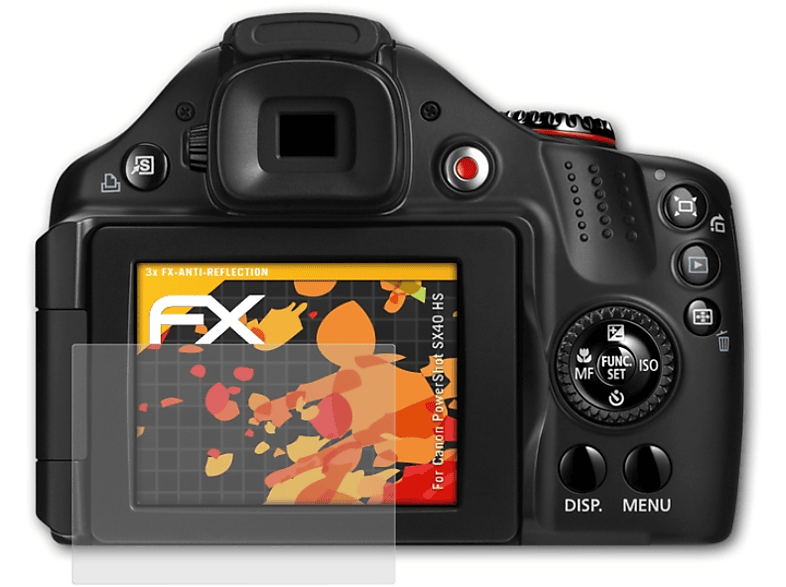 3x Canon Displayschutz(für SX40 HS) ATFOLIX FX-Antireflex PowerShot
