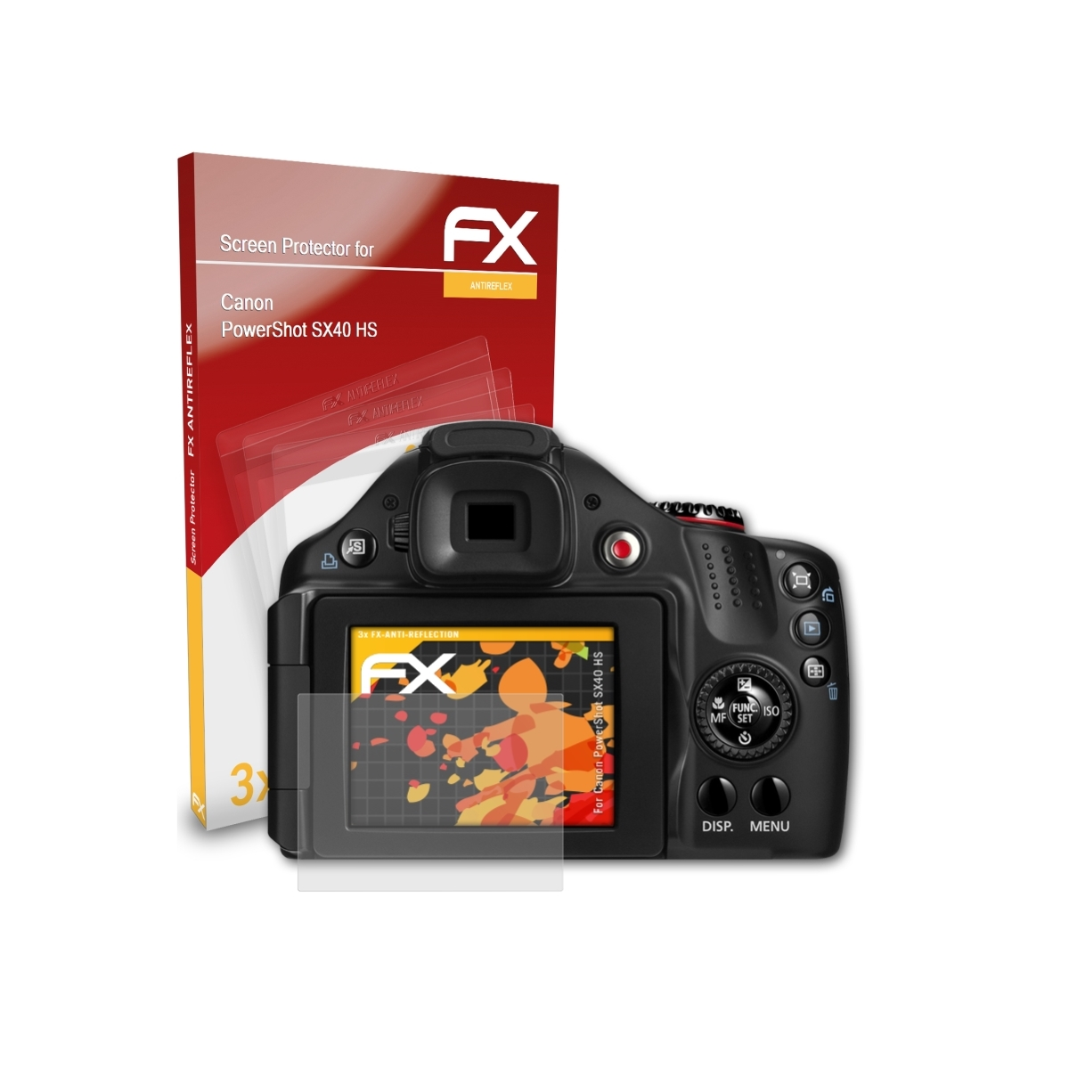 PowerShot HS) ATFOLIX Canon FX-Antireflex Displayschutz(für SX40 3x