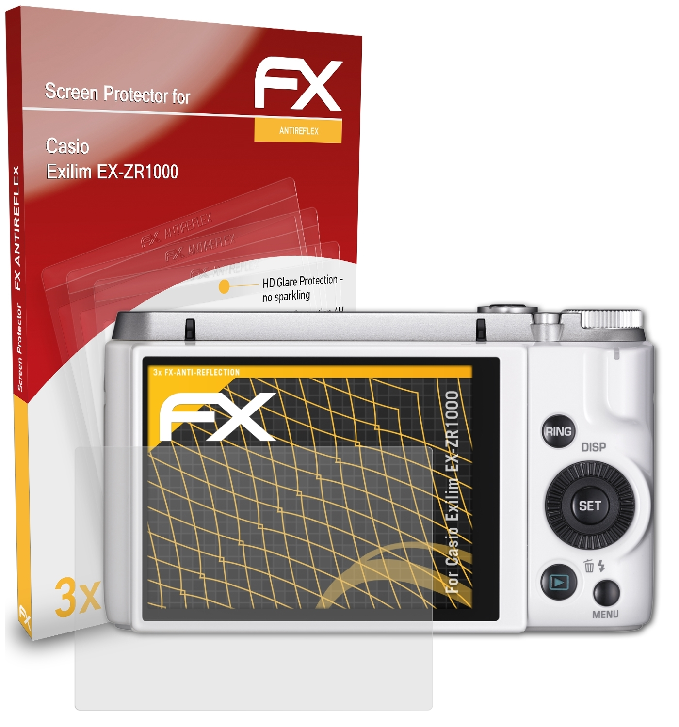 ATFOLIX 3x FX-Antireflex Casio Exilim EX-ZR1000) Displayschutz(für