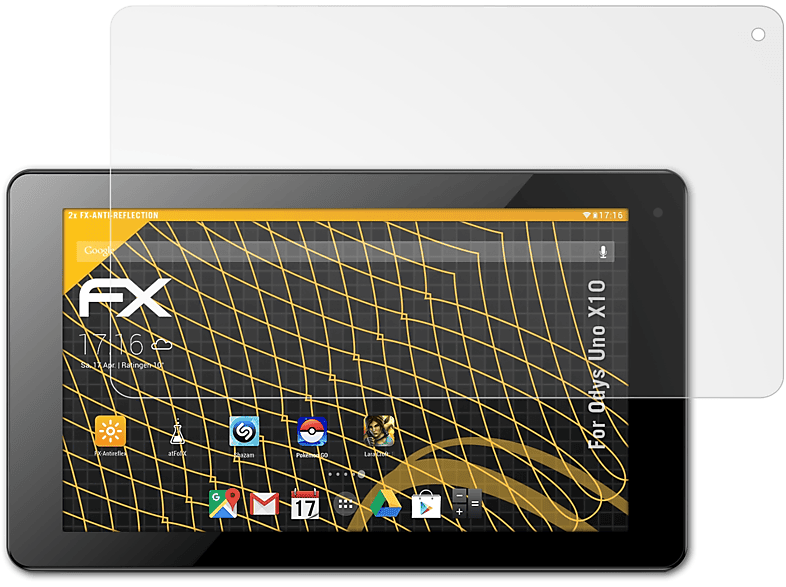 X10) Odys 2x FX-Antireflex Displayschutz(für ATFOLIX Uno