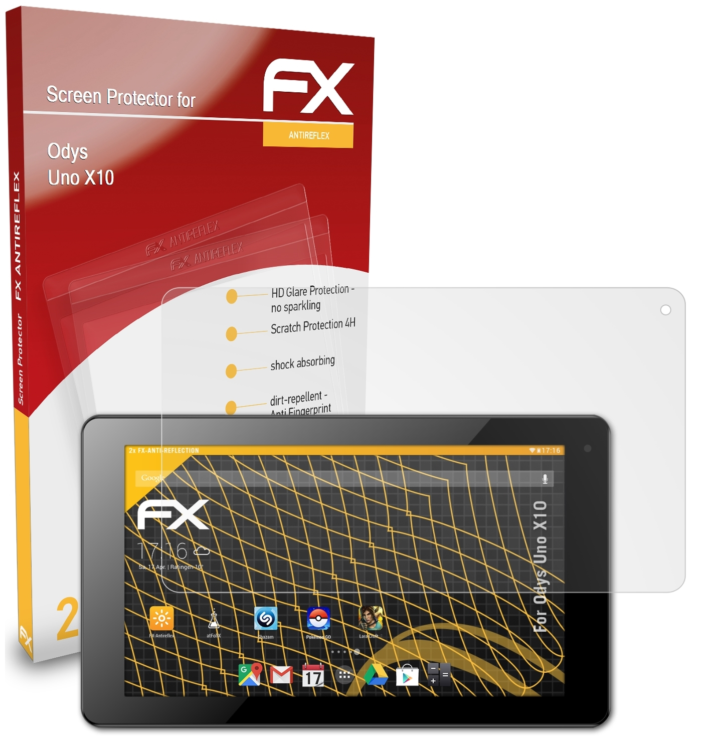 X10) Odys 2x FX-Antireflex Displayschutz(für ATFOLIX Uno