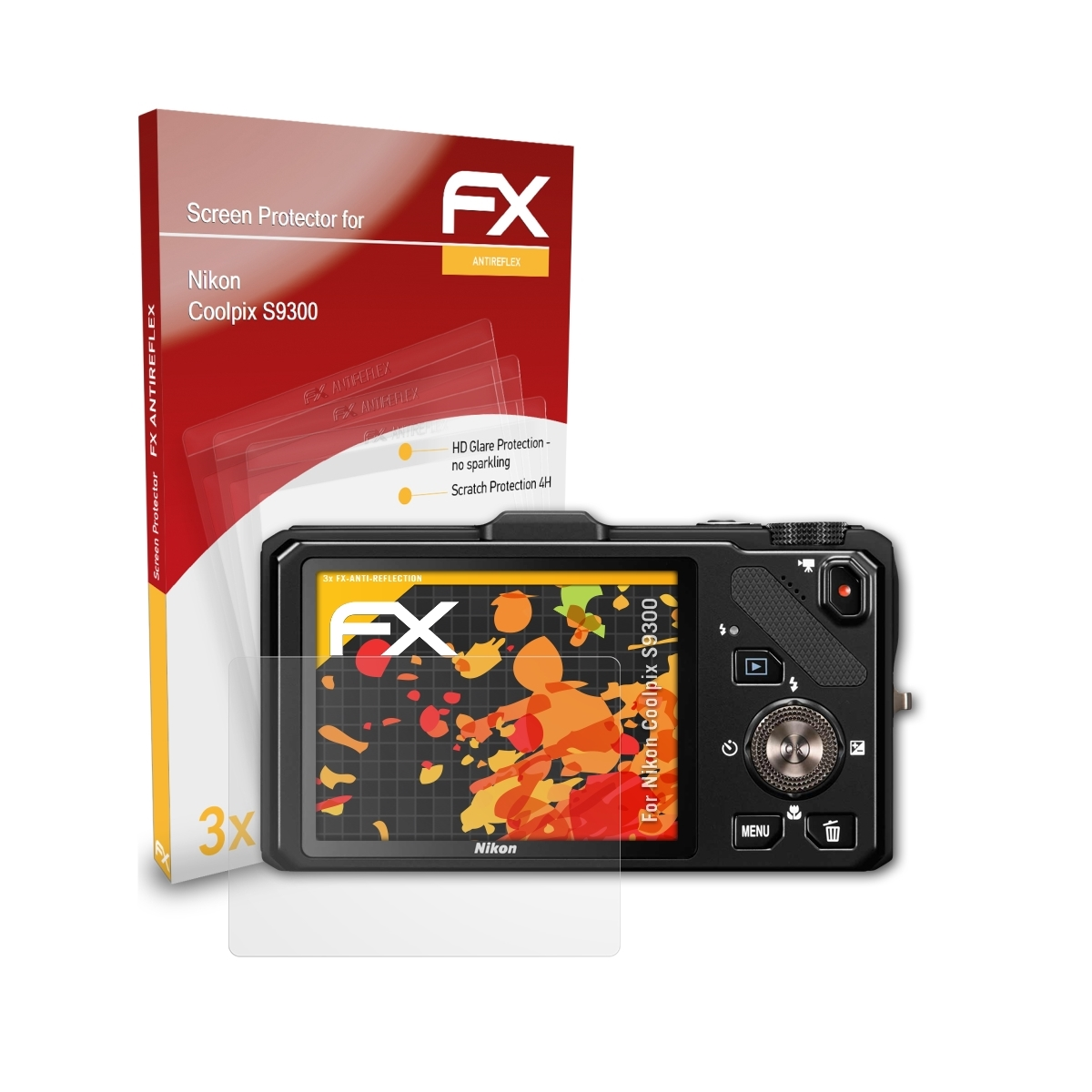 Coolpix 3x Displayschutz(für Nikon ATFOLIX FX-Antireflex S9300)