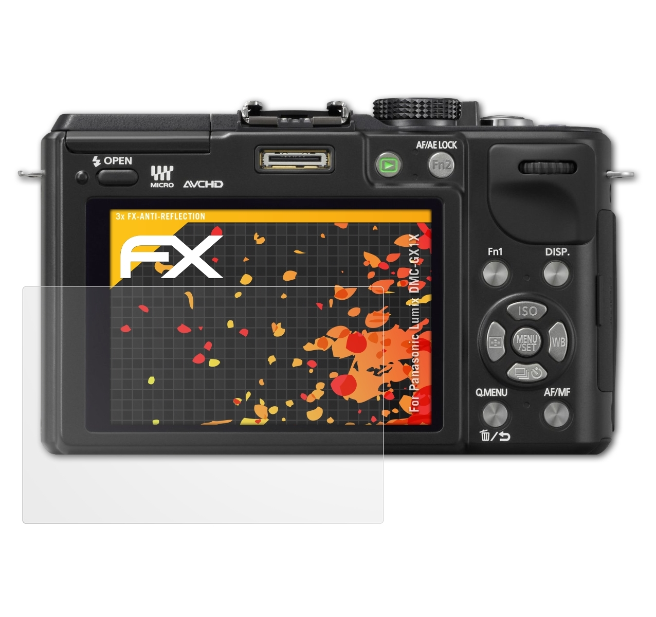 Lumix Panasonic 3x DMC-GX1X) Displayschutz(für FX-Antireflex ATFOLIX