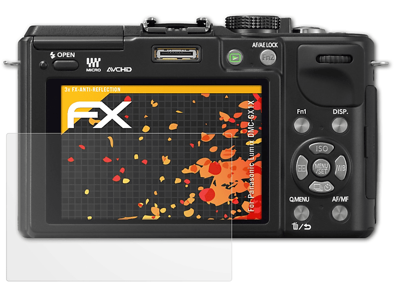 ATFOLIX 3x FX-Antireflex Displayschutz(für Panasonic Lumix DMC-GX1X)