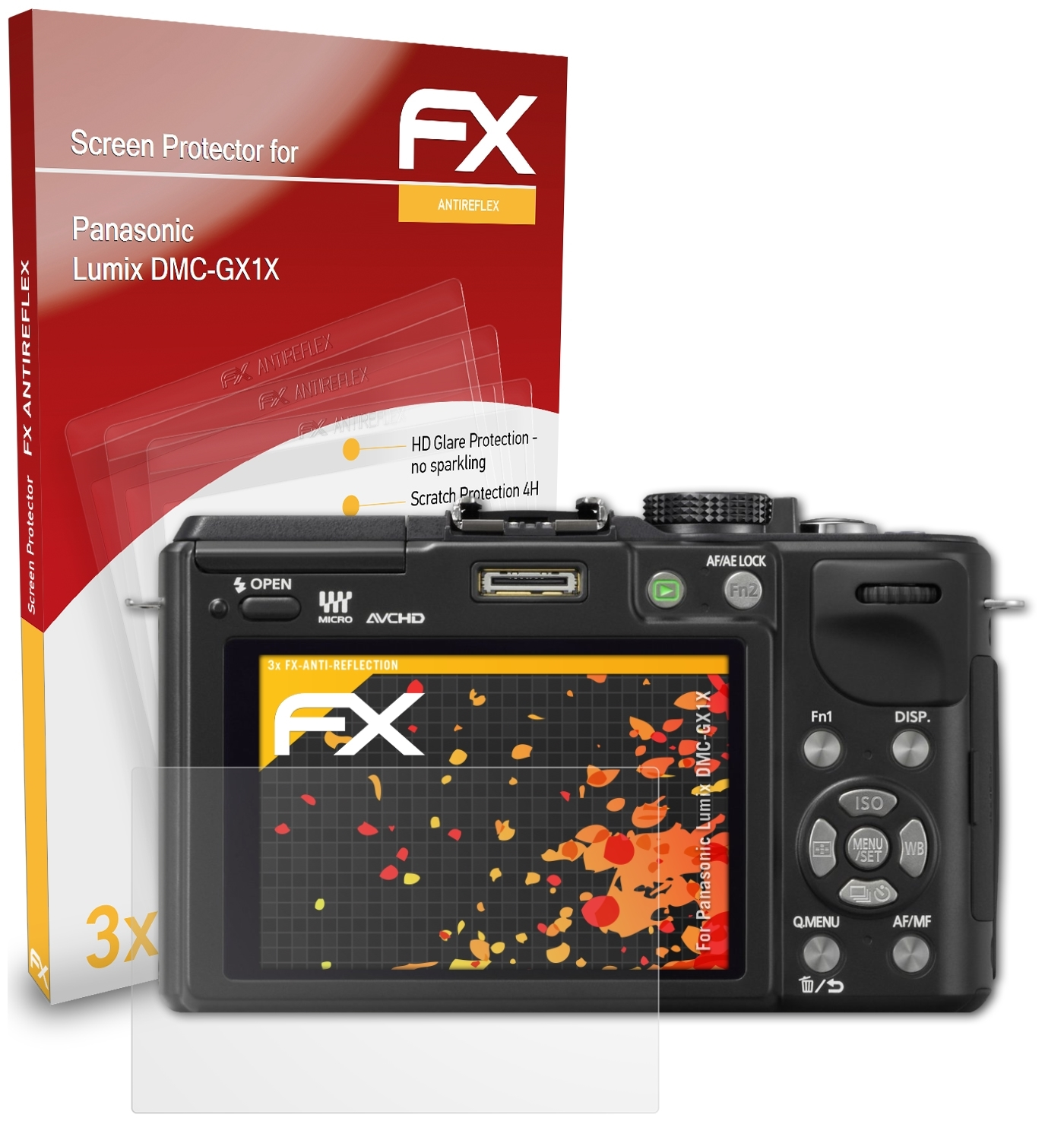 Displayschutz(für Panasonic DMC-GX1X) 3x ATFOLIX Lumix FX-Antireflex