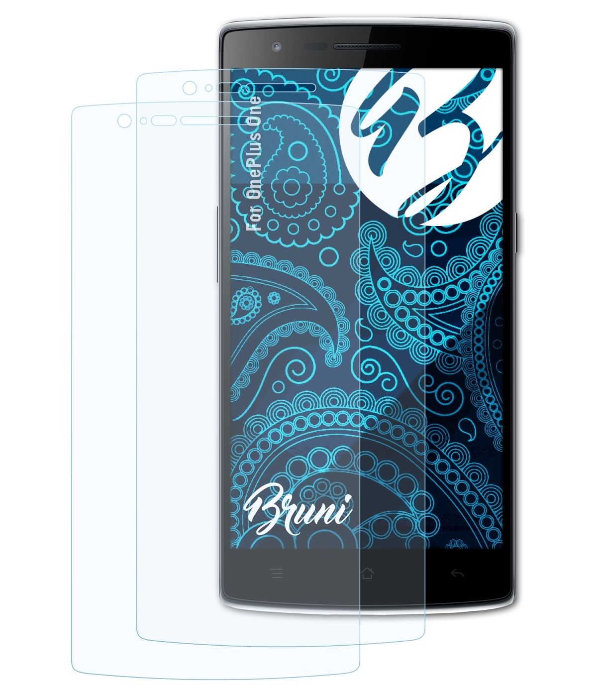 BRUNI 2x Basics-Clear OnePlus Schutzfolie(für One)